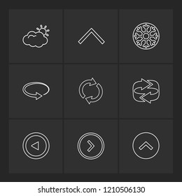 Set of 9 icons, for web, internet, mobile apps, interface design: business, finance, shopping, communication, fitness, computer, media, transportation, travel, easter, christmas, summer, device