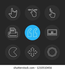 Set of 9 icons, for web, internet, mobile apps, interface design: business, finance, shopping, communication, fitness, computer, media, transportation, travel, easter, christmas, summer, device