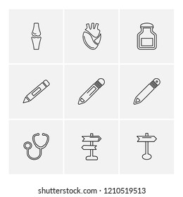 Set of 9 icons, for web, internet, mobile apps, interface design: business, finance, shopping, communication, fitness, computer, media, transportation, travel, easter, christmas, summer, device