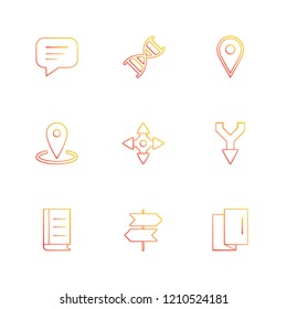 Set of 9 icons, for web, internet, mobile apps, interface design: business, finance, shopping, communication, fitness, computer, media, transportation, travel, easter, christmas, summer, device