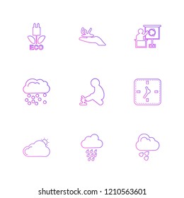Set of 9 icons, for web, internet, mobile apps, interface design: business, finance, shopping, communication, fitness, computer, media, transportation, travel, easter, christmas, summer, device