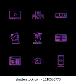 Set of 9 icons, for web, internet, mobile apps, interface design: business, finance, shopping, communication, fitness, computer, media, transportation, travel, easter, christmas, summer, device
