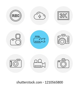 Set of 9 icons, for web, internet, mobile apps, interface design: business, finance, shopping, communication, fitness, computer, media, transportation, travel, easter, christmas, summer, device