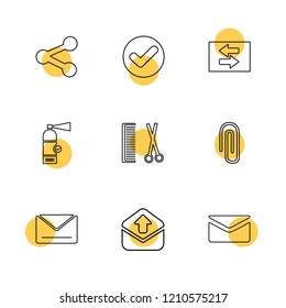 Set of 9 icons, for web, internet, mobile apps, interface design: business, finance, shopping, communication, fitness, computer, media, transportation, travel, easter, christmas, summer, device