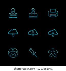 Set of 9 icons, for web, internet, mobile apps, interface design: business, finance, shopping, communication, fitness, computer, media, transportation, travel, easter, christmas, summer, device