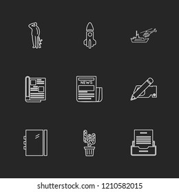 Set of 9 icons, for web, internet, mobile apps, interface design: business, finance, shopping, communication, fitness, computer, media, transportation, travel, easter, christmas, summer, device
