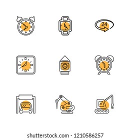 Set of 9 icons, for web, internet, mobile apps, interface design: business, finance, shopping, communication, fitness, computer, media, transportation, travel, easter, christmas, summer, device