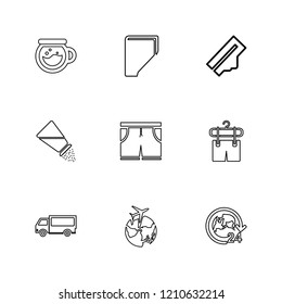 Set of 9 icons, for web, internet, mobile apps, interface design: business, finance, shopping, communication, fitness, computer, media, transportation, travel, easter, christmas, summer, device