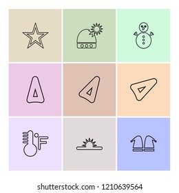 Set of 9 icons, for web, internet, mobile apps, interface design: business, finance, shopping, communication, fitness, computer, media, transportation, travel, easter, christmas, summer, device