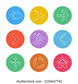 Set of 9 icons, for web, internet, mobile apps, interface design: business, finance, shopping, communication, fitness, computer, media, transportation, travel, easter, christmas, summer, device