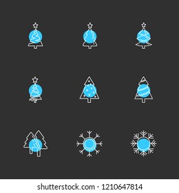 Set of 9 icons, for web, internet, mobile apps, interface design: business, finance, shopping, communication, fitness, computer, media, transportation, travel, easter, christmas, summer, device