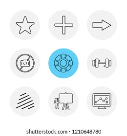 Set of 9 icons, for web, internet, mobile apps, interface design: business, finance, shopping, communication, fitness, computer, media, transportation, travel, easter, christmas, summer, device