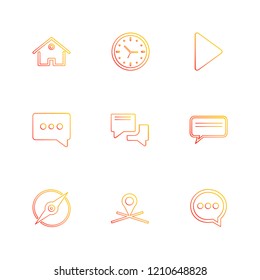 Set of 9 icons, for web, internet, mobile apps, interface design: business, finance, shopping, communication, fitness, computer, media, transportation, travel, easter, christmas, summer, device