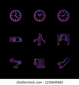Set of 9 icons, for web, internet, mobile apps, interface design: business, finance, shopping, communication, fitness, computer, media, transportation, travel, easter, christmas, summer, device