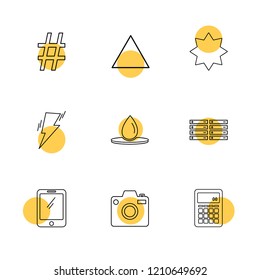 Set of 9 icons, for web, internet, mobile apps, interface design: business, finance, shopping, communication, fitness, computer, media, transportation, travel, easter, christmas, summer, device