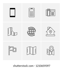 Set of 9 icons, for web, internet, mobile apps, interface design: business, finance, shopping, communication, fitness, computer, media, transportation, travel, easter, christmas, summer, device