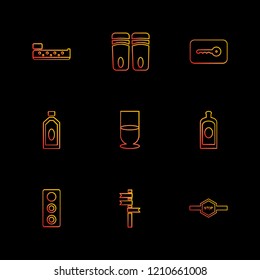 Set of 9 icons, for web, internet, mobile apps, interface design: business, finance, shopping, communication, fitness, computer, media, transportation, travel, easter, christmas, summer, device