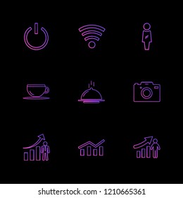 Set of 9 icons, for web, internet, mobile apps, interface design: business, finance, shopping, communication, fitness, computer, media, transportation, travel, easter, christmas, summer, device