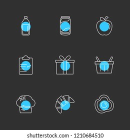 Set of 9 icons, for web, internet, mobile apps, interface design: business, finance, shopping, communication, fitness, computer, media, transportation, travel, easter, christmas, summer, device