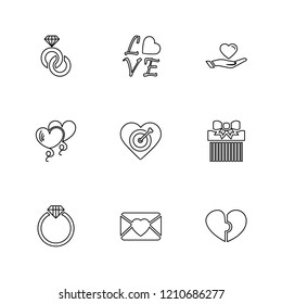 Set of 9 icons, for web, internet, mobile apps, interface design: business, finance, shopping, communication, fitness, computer, media, transportation, travel, easter, christmas, summer, device