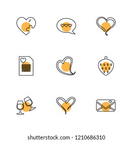 Set of 9 icons, for web, internet, mobile apps, interface design: business, finance, shopping, communication, fitness, computer, media, transportation, travel, easter, christmas, summer, device