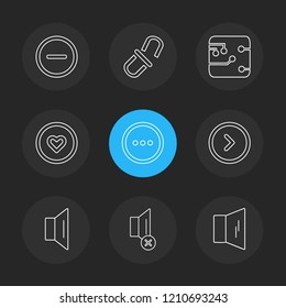 Set of 9 icons, for web, internet, mobile apps, interface design: business, finance, shopping, communication, fitness, computer, media, transportation, travel, easter, christmas, summer, device