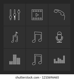 Set of 9 icons, for web, internet, mobile apps, interface design: business, finance, shopping, communication, fitness, computer, media, transportation, travel, easter, christmas, summer, device