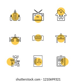 Set of 9 icons, for web, internet, mobile apps, interface design: business, finance, shopping, communication, fitness, computer, media, transportation, travel, easter, christmas, summer, device