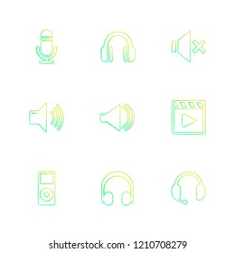 Set of 9 icons, for web, internet, mobile apps, interface design: business, finance, shopping, communication, fitness, computer, media, transportation, travel, easter, christmas, summer, device