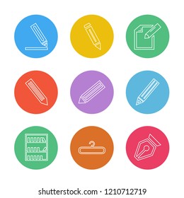 Set of 9 icons, for web, internet, mobile apps, interface design: business, finance, shopping, communication, fitness, computer, media, transportation, travel, easter, christmas, summer, device