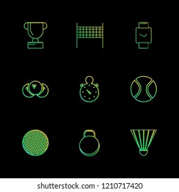 Set of 9 icons, for web, internet, mobile apps, interface design: business, finance, shopping, communication, fitness, computer, media, transportation, travel, easter, christmas, summer, device