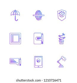 Set of 9 icons, for web, internet, mobile apps, interface design: business, finance, shopping, communication, fitness, computer, media, transportation, travel, easter, christmas, summer, device
