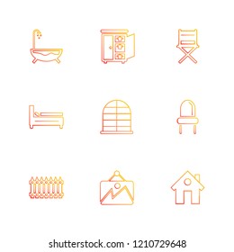 Set of 9 icons, for web, internet, mobile apps, interface design: business, finance, shopping, communication, fitness, computer, media, transportation, travel, easter, christmas, summer, device