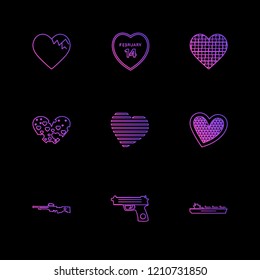 Set of 9 icons, for web, internet, mobile apps, interface design: business, finance, shopping, communication, fitness, computer, media, transportation, travel, easter, christmas, summer, device