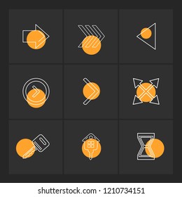 Set of 9 icons, for web, internet, mobile apps, interface design: business, finance, shopping, communication, fitness, computer, media, transportation, travel, easter, christmas, summer, device