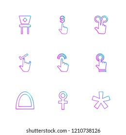Set of 9 icons, for web, internet, mobile apps, interface design: business, finance, shopping, communication, fitness, computer, media, transportation, travel, easter, christmas, summer, device