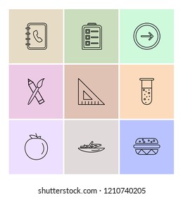 Set of 9 icons, for web, internet, mobile apps, interface design: business, finance, shopping, communication, fitness, computer, media, transportation, travel, easter, christmas, summer, device