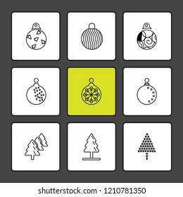 Set of 9 icons, for web, internet, mobile apps, interface design: business, finance, shopping, communication, fitness, computer, media, transportation, travel, easter, christmas, summer, device
