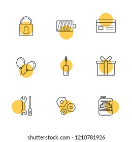 Set of 9 icons, for web, internet, mobile apps, interface design: business, finance, shopping, communication, fitness, computer, media, transportation, travel, easter, christmas, summer, device