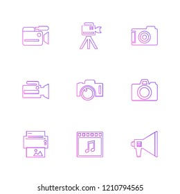 Set of 9 icons, for web, internet, mobile apps, interface design: business, finance, shopping, communication, fitness, computer, media, transportation, travel, easter, christmas, summer, device