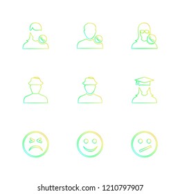 Set of 9 icons, for web, internet, mobile apps, interface design: business, finance, shopping, communication, fitness, computer, media, transportation, travel, easter, christmas, summer, device