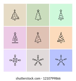 Set of 9 icons, for web, internet, mobile apps, interface design: business, finance, shopping, communication, fitness, computer, media, transportation, travel, easter, christmas, summer, device