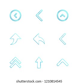 Set of 9 icons, for web, internet, mobile apps, interface design: business,  communication, computer, media, device