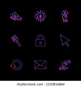 Set of 9 icons, for web, internet, mobile apps, interface design: business, finance, shopping, communication, fitness, computer, media, transportation, travel, easter, christmas, summer, device