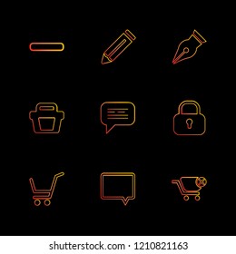 Set of 9 icons, for web, internet, mobile apps, interface design: business, finance, shopping, communication, fitness, computer, media, transportation, travel, easter, christmas, summer, device
