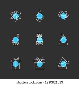 Set of 9 icons, for web, internet, mobile apps, interface design: business, finance, shopping, communication, fitness, computer, media, transportation, travel, easter, christmas, summer, device