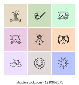 Set of 9 icons, for web, internet, mobile apps, interface design: business, finance, shopping, communication, fitness, computer, media, transportation, travel, easter, christmas, summer, device