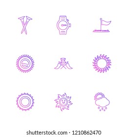 Set of 9 icons, for web, internet, mobile apps, interface design: business, finance, shopping, communication, fitness, computer, media, transportation, travel, easter, christmas, summer, device