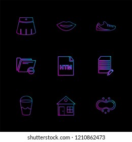 Set of 9 icons, for web, internet, mobile apps, interface design: business, finance, shopping, communication, fitness, computer, media, transportation, travel, easter, christmas, summer, device