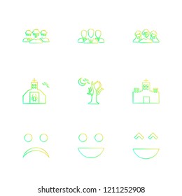 Set of 9 icons, for web, internet, mobile apps, interface design: business, finance, shopping, communication, fitness, computer, media, transportation, travel, easter, christmas, summer, device